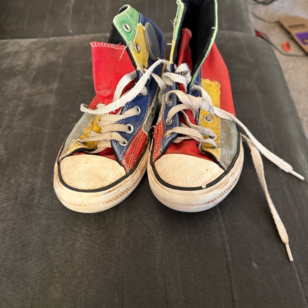 Converse Kids Multicolor High-Top Sneakers - Red, Blue, Yellow, Green size 3